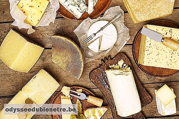 Exemplo de diferentes tipos de queijo