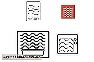 Símbolos utilizados em recipientes próprios para microondas